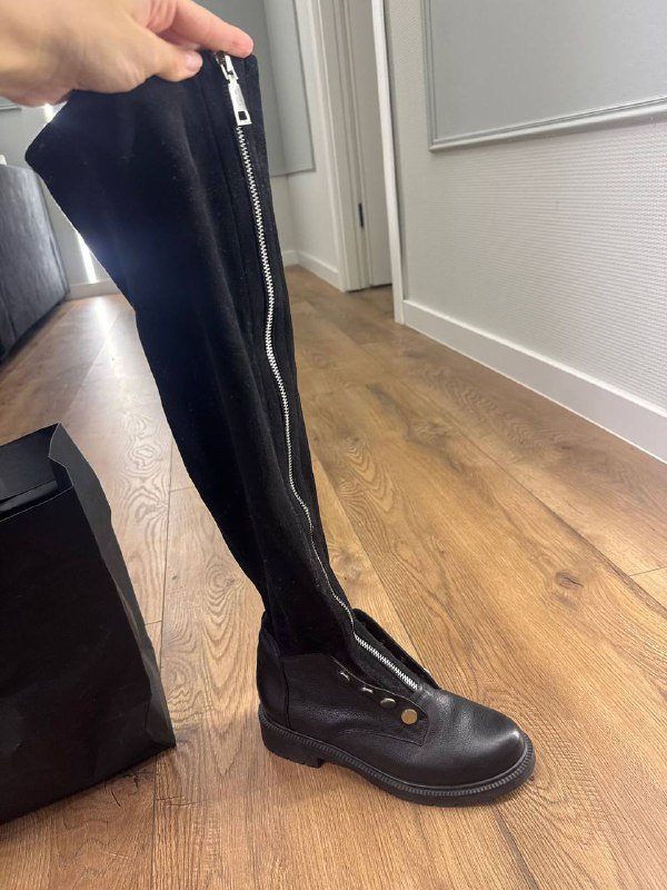 Женские сапоги кожаные замшевые 36 размер