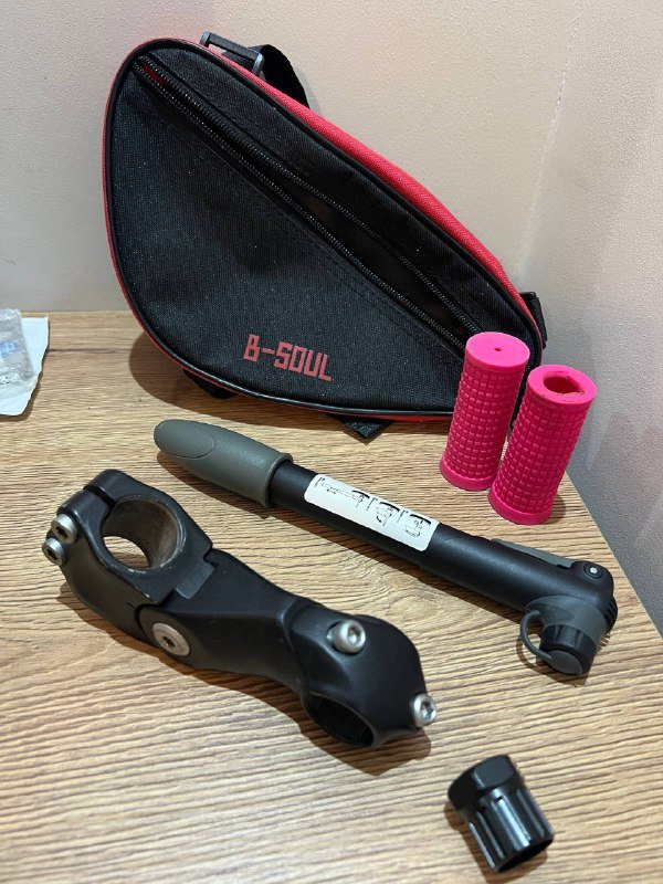 Вело сумка на раму, вынос руля, велогрипсы, инструмент, насос