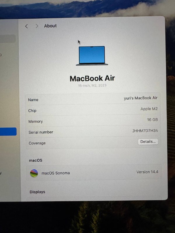 Macbook Air M2 15-inch 16GB 512GB 3