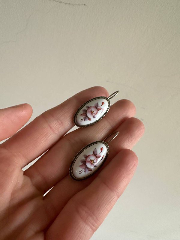 Кольцо и серьги винтаж с эмалью 3