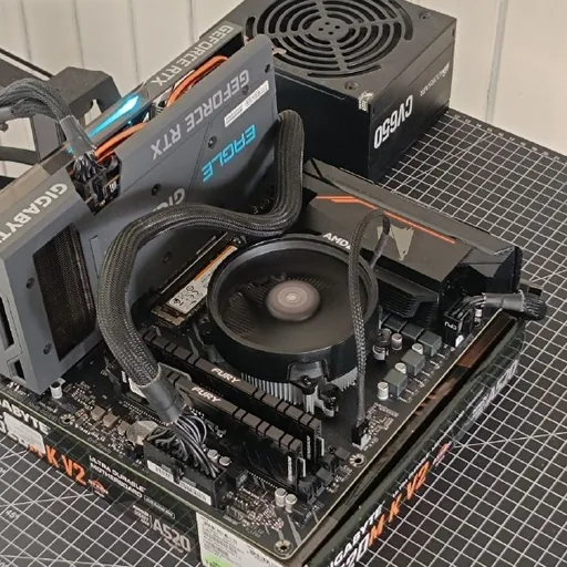 Материнская плата Gigabyte B550M Aorus Elite, Ryzen 5 3600, RTX3060 Ti, SSD, ОЗУ, блок питания