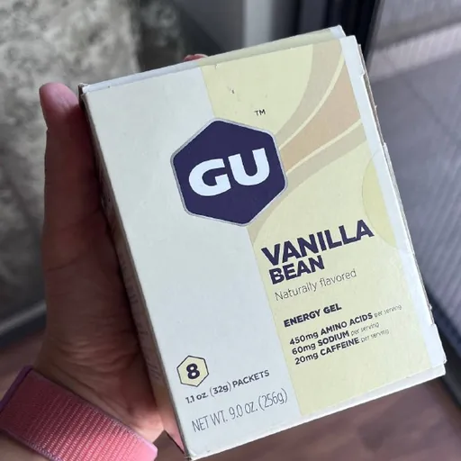 GU Energy gels, Katana thermogenic, Senshi pre-workout, travel mug