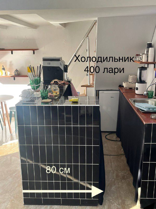 Полки, лэд доска, зеркало, стол, морозилка, холодильник, барная стойка, вешалки 3