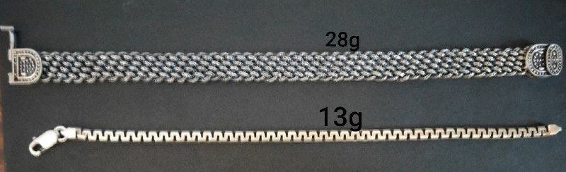 Итальянские серебряные браслеты 28g и 13g