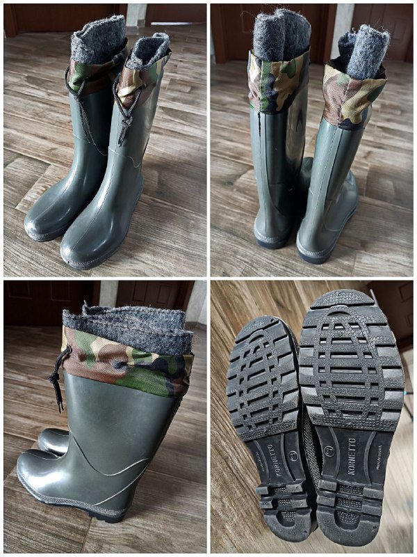 Резиновые сапоги с тёплым носком, размер 37