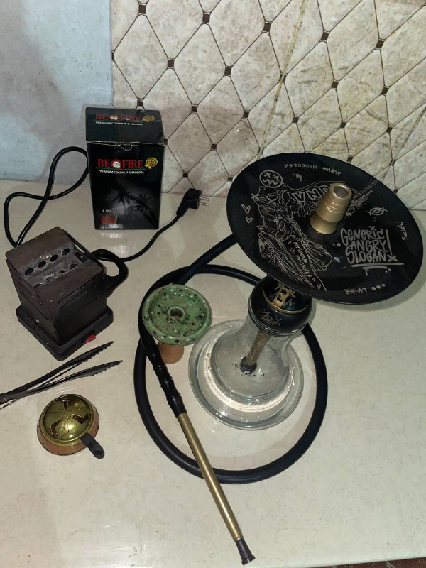 Кальян alpha hookah с чашей, щипцами, коллауд, печкой для углей