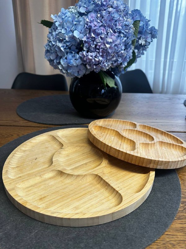 Деревянные тарелки для закусок комплект 2