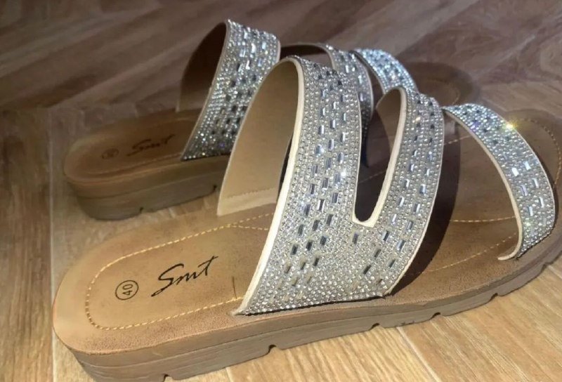 Шлепки в стразах, туфли женские 40-41 р 4
