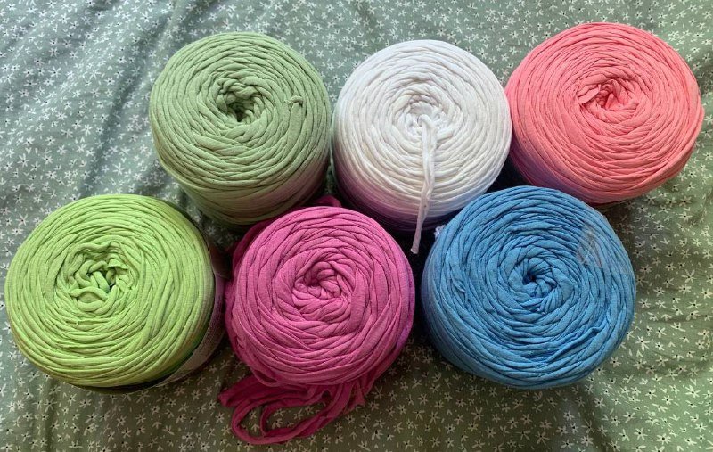 Пряжа трикотажная и хлопковая для вязания и макраме 2