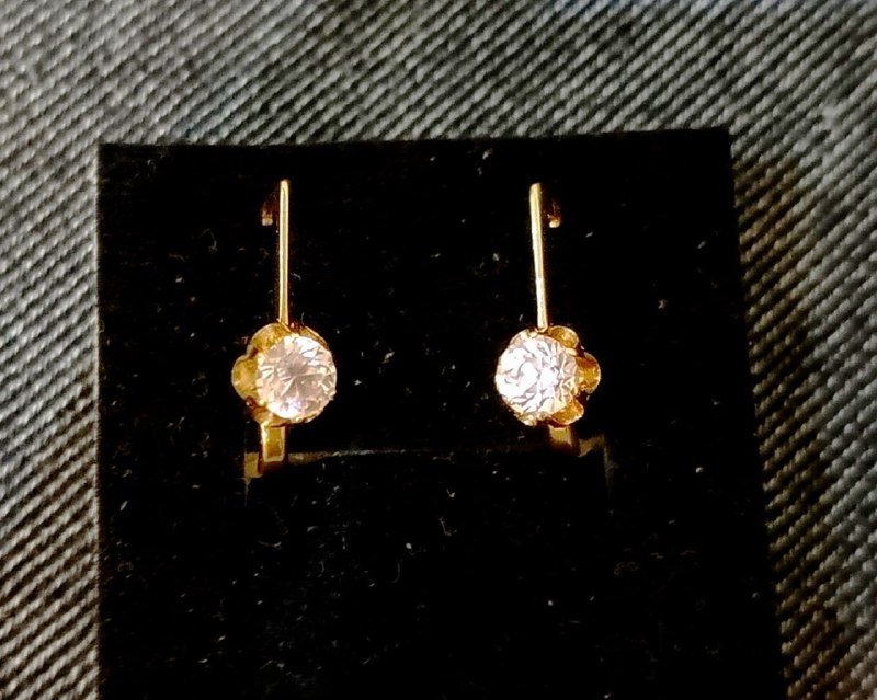 Золотые серьги с натуральными сапфирами 3,3 грамма 7