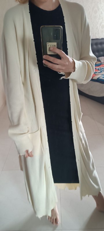 Кардиган Top top, Платье-лапша чёрное, Джинсовка Oui, Лонгслив Calvin Klein 2