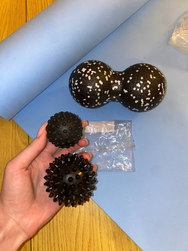 Миофасциальный ролл, игольчатый и шипастый мячи, двойной ролл арахис 2