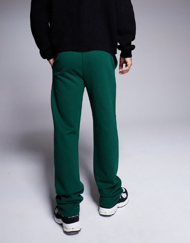 Спортивные брюки прямого кроя ASOS DESIGN темно-зеленые 3