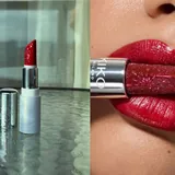 Clarins, стеклянный контейнер, крем после загара, SPF 50, помада, стакан, лопатки, серьги 3