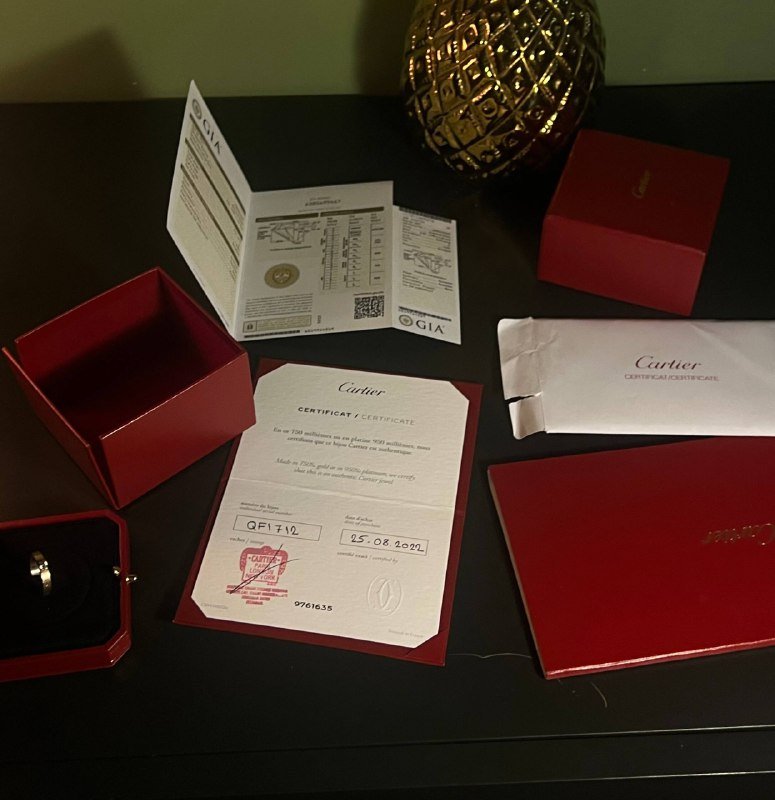 Кольцо Cartier Love Solitaire 0.23ct розовое золото, размер 17,5 3