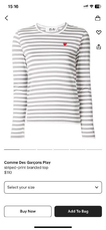 Лонгсливы Comme Des Garsons Play, размеры S и M 2