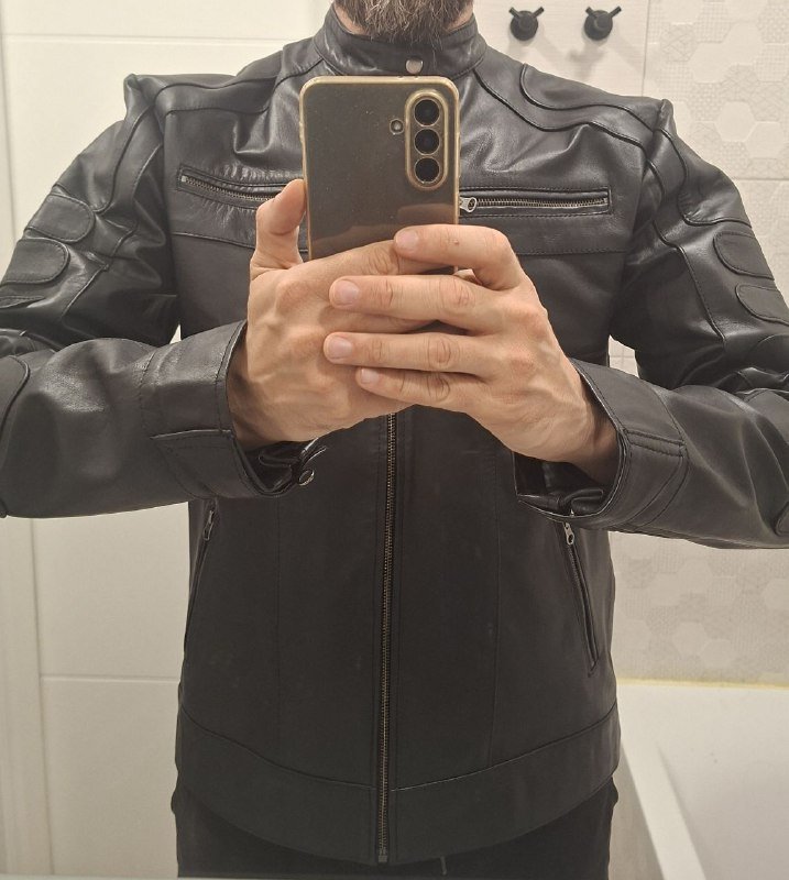 Кожаная куртка ручной работы из натуральной кожи барана