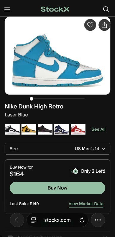 Nike dunk high laser blue shoes 2