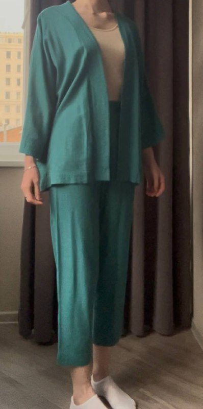 Льняной костюм-кимоно женский 4