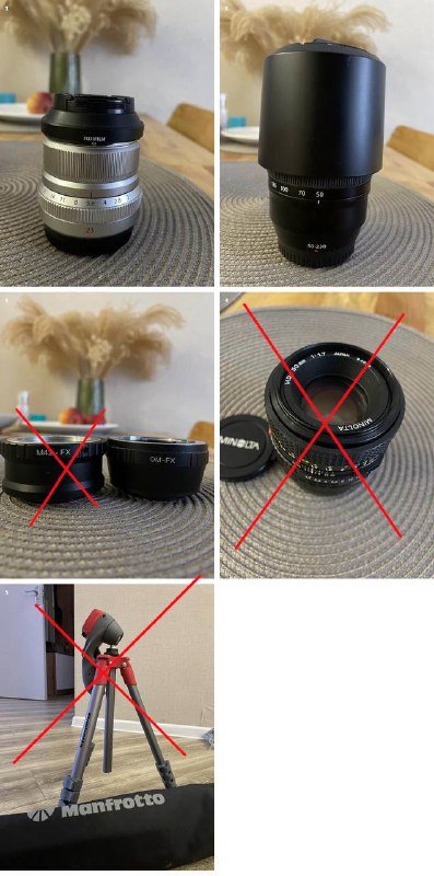 Объективы Fujifilm 23mm 2.0, 50-230mm 4.5-6.7, переходники М42 и ОМ