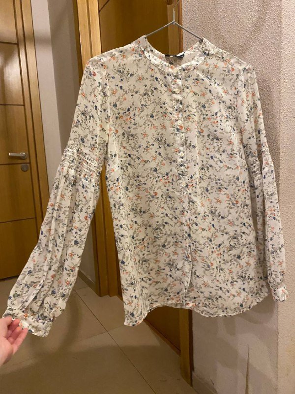 Рубашка в цветочек полупрозрачная house XS