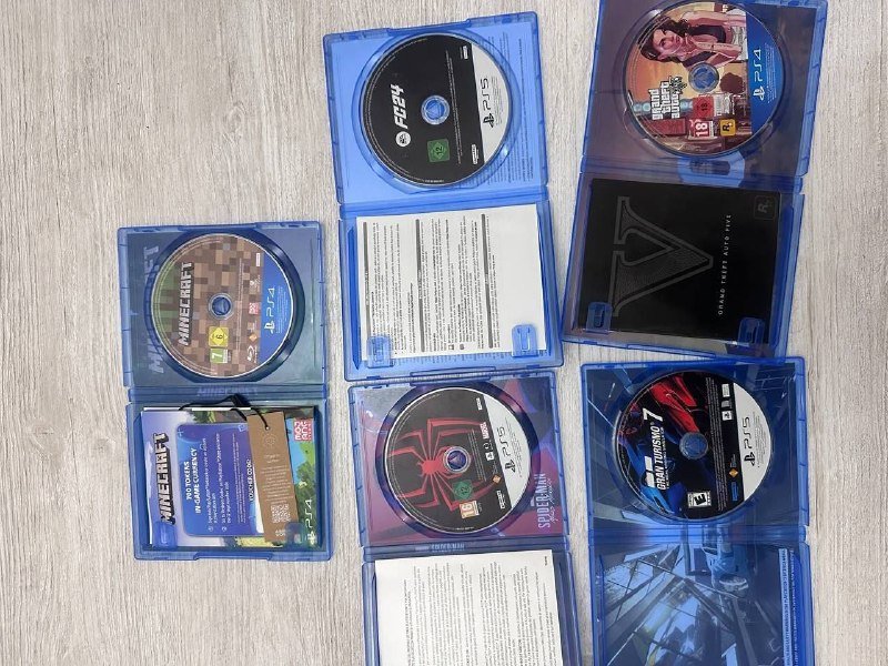 FC24, GTA V, Spider Man Miles Morales, Minecraft, Gran Turismo 7