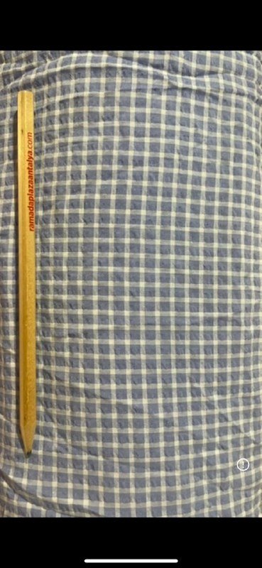 Жатый хлопок синий клетчатый ткань 30м