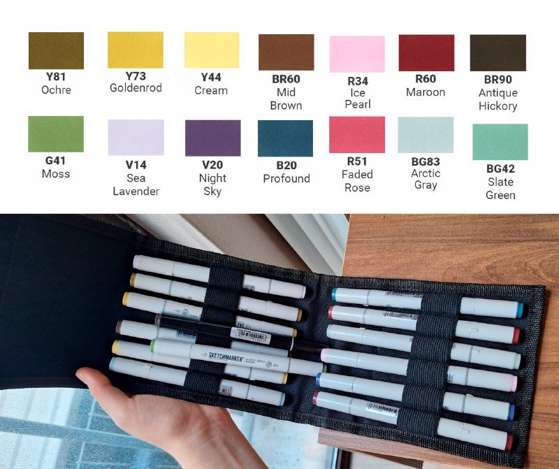 Маркеры SKETCHMARKER, винтажный скетчбук, акварель студия с альбомом