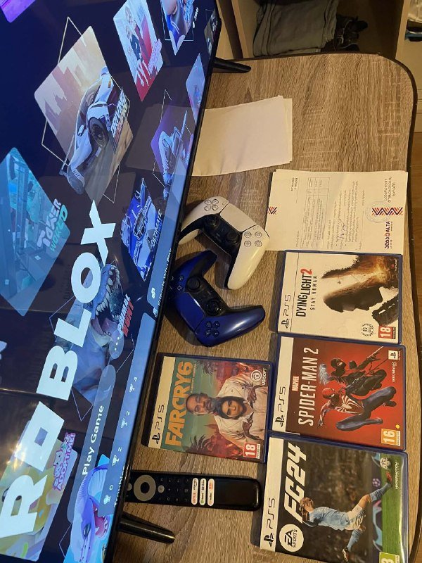 Игровая приставка PlayStation 5 с играми и телевизором 4