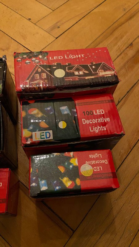 Гирлянды LED декоративные, 4 длинные, 4 маленькие, 1 без коробки 2