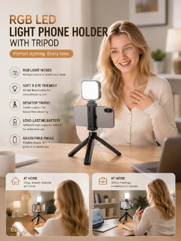 LED подсветка для смартфона с штативом