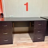 Письменные столы, стулья, шкаф, стеллажи, комод, угловой стол 1