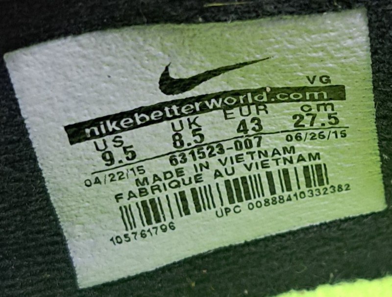 Бутсы Nike Tiempo Rio II IC черные с желтым 42.5-43 6