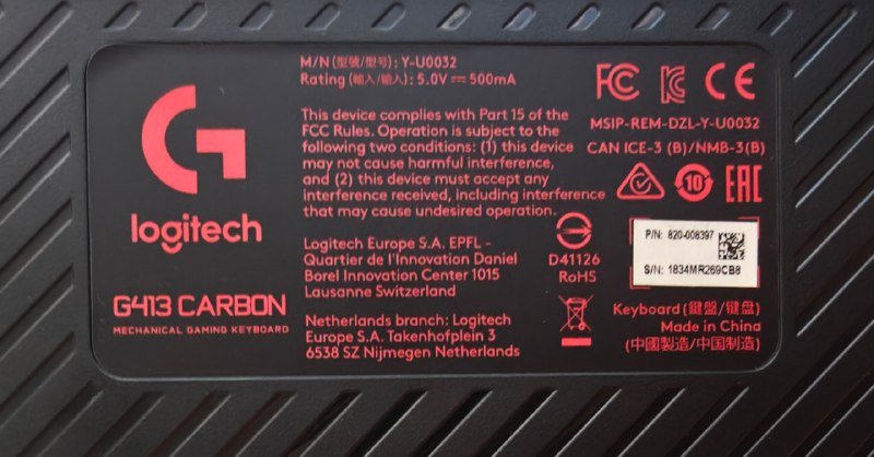 Механическая игровая клавиатура Logitech G413 Carbon 2