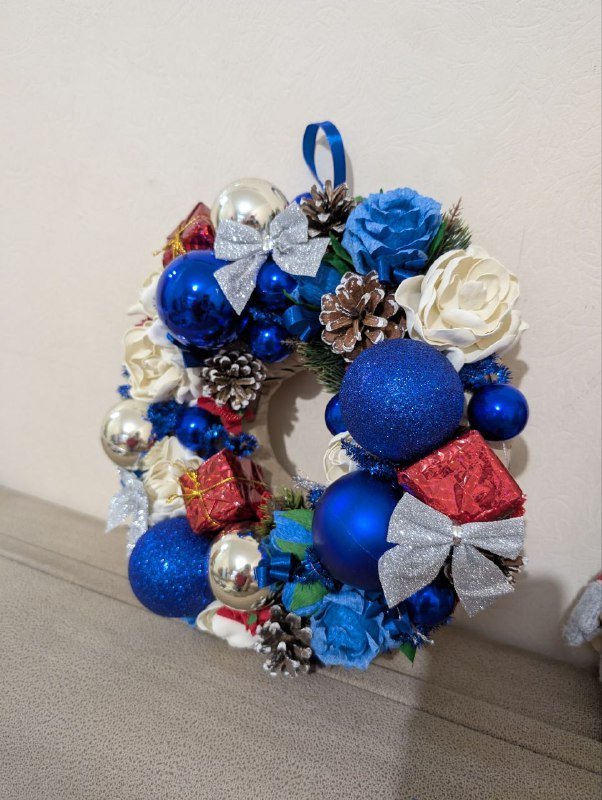 Новогодний венок ручной работы 2