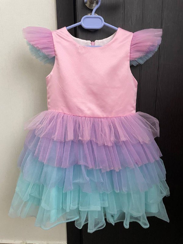 Детские праздничные новогодние платья белое, разноцветное 6