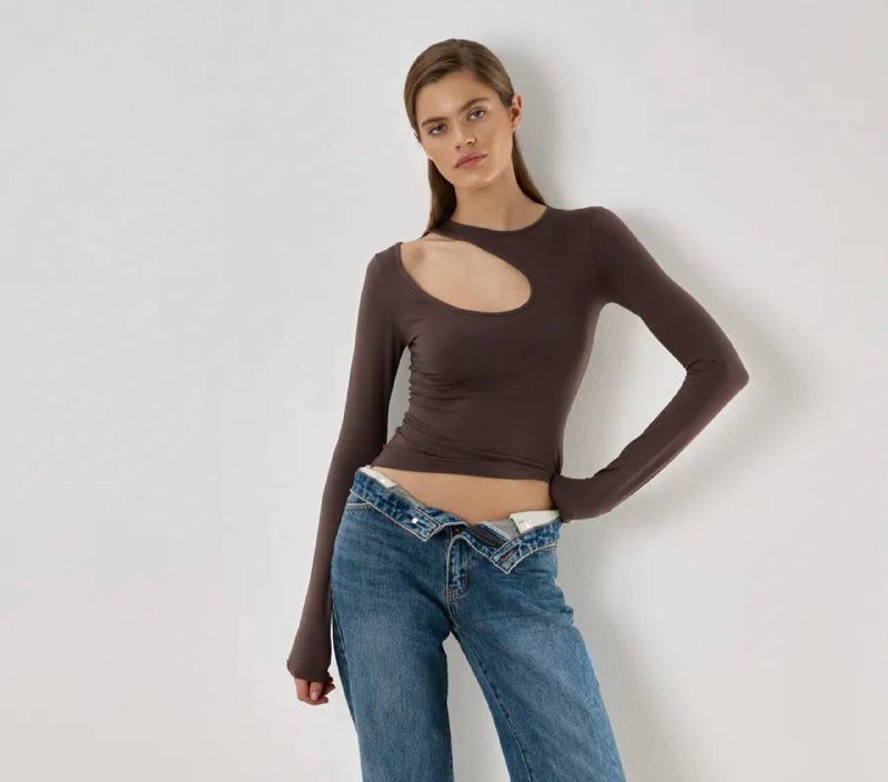 Лонгслив в цвете мокко S 2