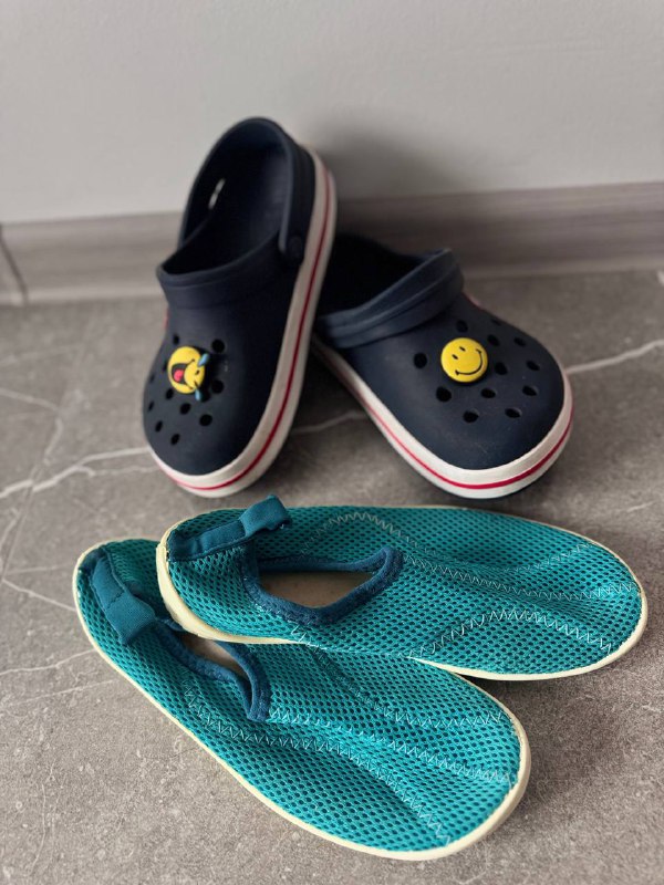 Crocs J1 и аквашузы Decathlon US 30-31 дети