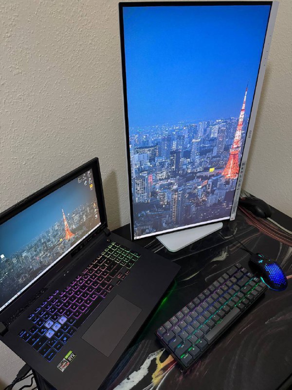 Ноутбук ASUS ROG STRIX G17 2022, Клавиатура Keychor k6 RGB Bluetooth USB C 3