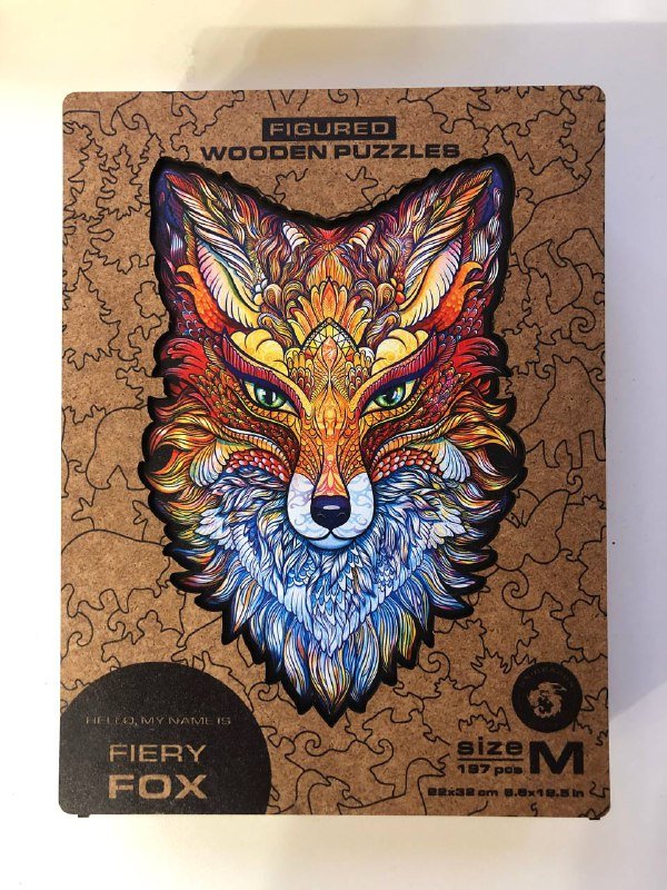 Деревянные пазлы Лиса, Тигр 180 деталей