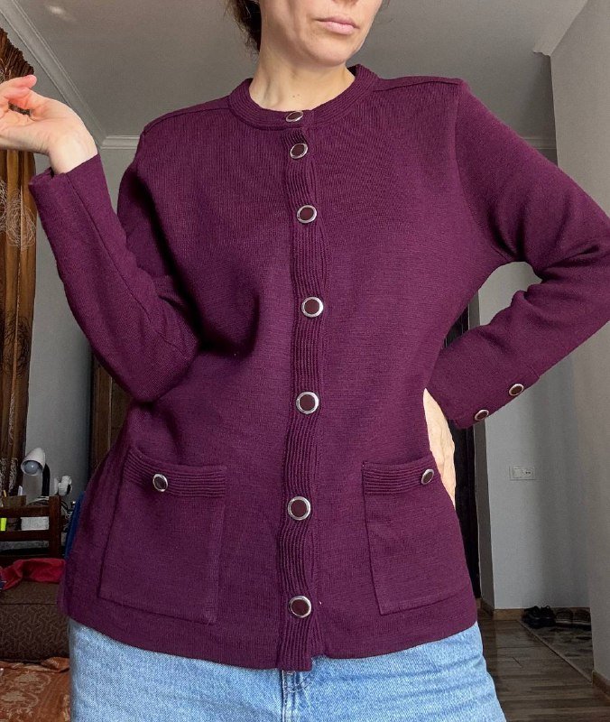 Синий свитер Peter Hahn, винтажный кардиган Your SIXTH SENSE 2