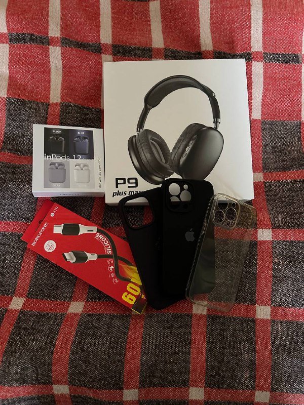 Наушники, кабель, чехлы 13 pro, 3 штуки