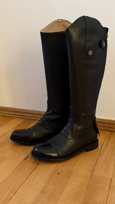 Сапоги для верховой езды из натуральной кожи, размер 39-40