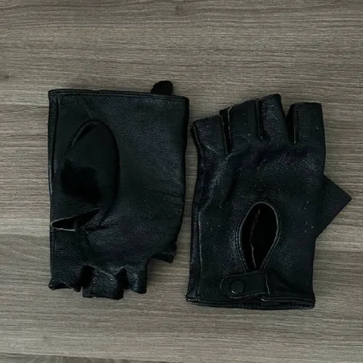 Кожаные митенки