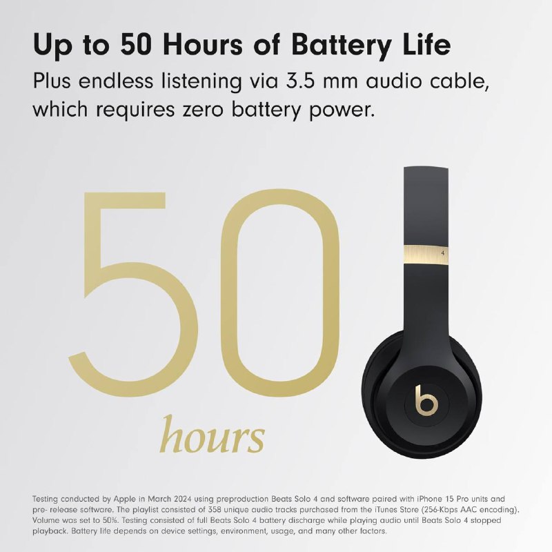 Beats Solo 4 Wireless Headphones Black/Gold 3