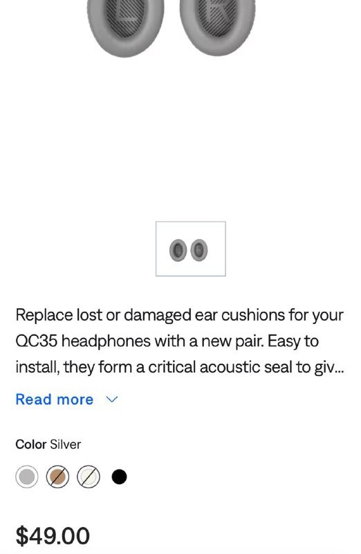 2 пары амбушюров для наушников Bose QC 5