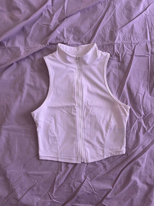 Майка спортивная с замком белая XS-S