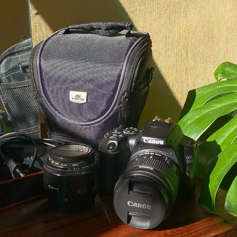 Canon EOS 250D, объектив 50mm, ремешок, кейс 1