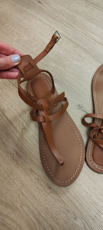 Женские кожаные босоножки Zara 38 размер 2