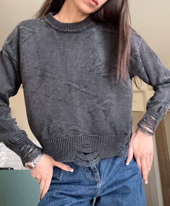 Джинсы lee, свитер H&M, серый свитер с дырочками 7